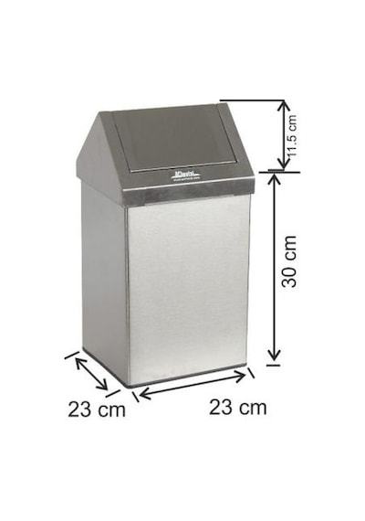 Paslanmaz Çöp Kovası Sallanır Çatı Kapak 16 Litre