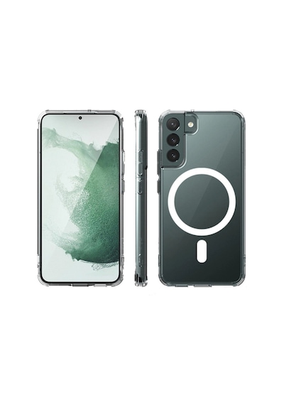 Samsung Galaxy Uyumlu S22 Kılıf Magneticsafe Şeffaf Silikon - Şeffaf