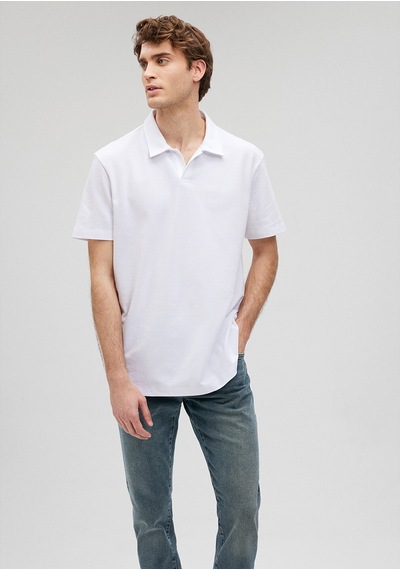 Mavi - Beyaz Polo Tişört 0611904-620 Beyaz