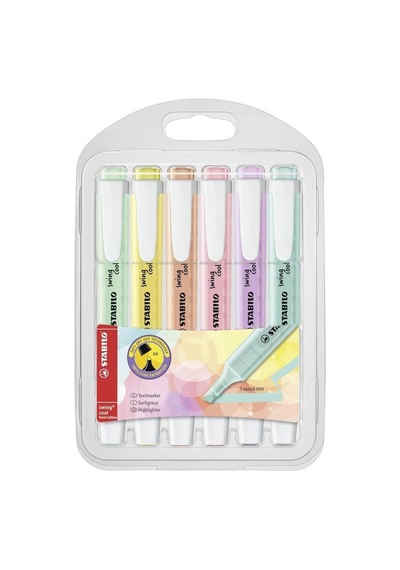 Stabilo Swing Cool Pastel Fosforlu Kalem 6 Lı Set Soft Pastel Renkler Çok Renkli