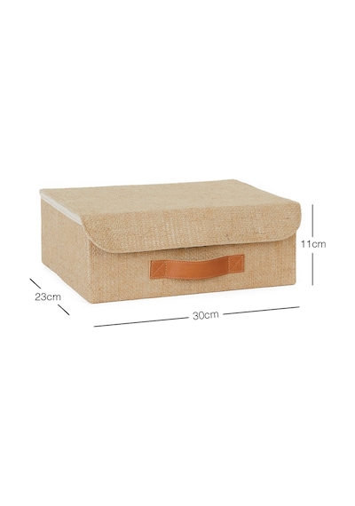 Ocean Home Textile Çekmece İçi Jüt Kapaklı Kutu 30 x 23 x 11 cm