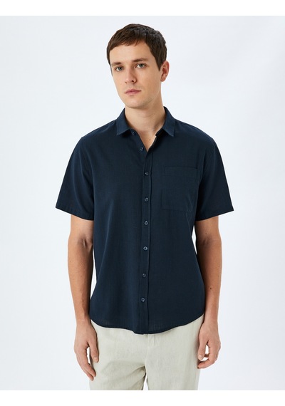 Koton Kısa Kollu Pamuklu Cep Detaylı Slim Fit Gömlek Lacivert 5sam60014hw Lacivert Koton Kısa Kollu Pamuklu Cep Detaylı Slim Fit Gömlek Lacivert 5sam60014hw Lacivert