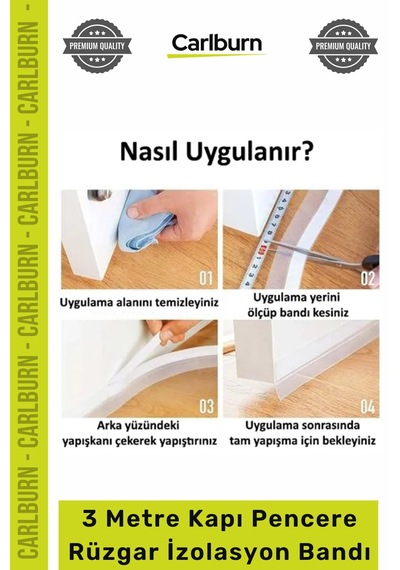 Bant Yapışkanlı Şeffaf Epdm Silikon Sızdırmazlık Fitil 3 Metre Kapı Pencere Rüzgar İzolasyon Bandı