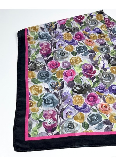 Bonjela Soft Pamuk Şal-75 X 190 -06573 Siyah-pembe