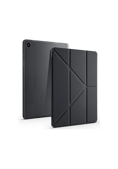 Samsung Galaxy Tab A9 Plus X210/galaxy Tab A11+ İle Uyumlu Kalem Bölmeli Trifolding Cover Tablet Kılıf Katlanabilir Standlı Otomatik Uyku Modlu Darbe Emici İnce Tasarım Siyah