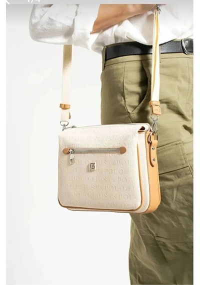 Just Polo Orijinal Kadın 3 Bölmeli Lüks Omuz Çantası Shopper Krem - Taba