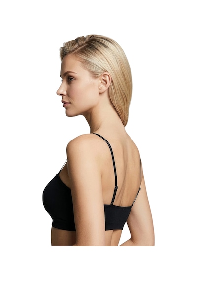 New Bra 6705-kadın Desteksiz B Cup Hayalet Sütyen Siyah