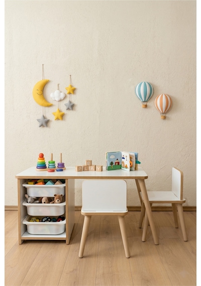 Çocuk Masa Sandalye Takımı 90x45 Cm 3 Sepetli Çocuk Çalışma Ve Aktivite Masası Yaz-sil,2 Sandalyeli Beyaz Çocuk Masa Sandalye Takımı 90x45 Cm 3 Sepetli Çocuk Çalışma Ve Aktivite Masası Yaz-sil,2 Sandalyeli Beyaz