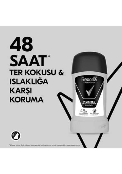 Erkek Stick Deodorant 50 Ml Siyah Ve Beyaz Giysiler İçin Uygun