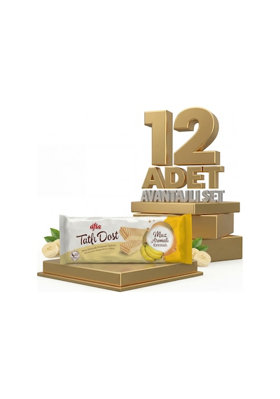 Afia Tatlı Dost Muz Kremalı Gofret 12x140 Gr