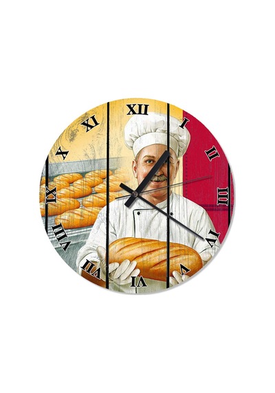 Ekmek Fırını Baskılı Duvar Saati (408149347) Çok Renkli