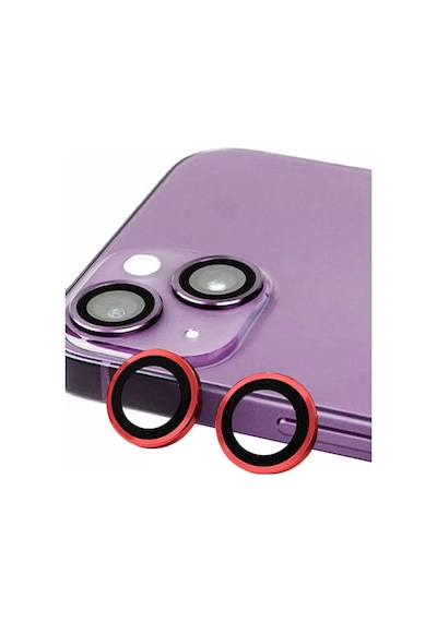 Newface Apple Uyumlu iPhone 14 Raze Metal Kamera Lens - Kırmızı,