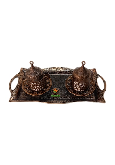 Safir Şah Sultan Kahve Takımı 2 Kişilik Bakır Kahve Takımı A++