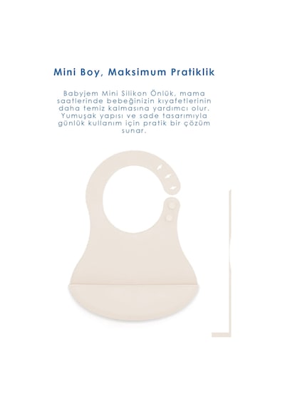 Babyjem Mini Silikon Mama Önlüğü Ekru