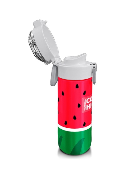 Coral High Kids Kırmızı Yeşil Karpuz Desenli Pipetli Ve Direkt İçim Çelik Termos 500 Ml 31866 Kırmızı - Yeşil