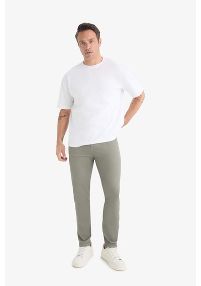 Defacto Slim Fit Dar Kesim Dar Paça Dokulu Pantolon E7959ax25augr169 Gri