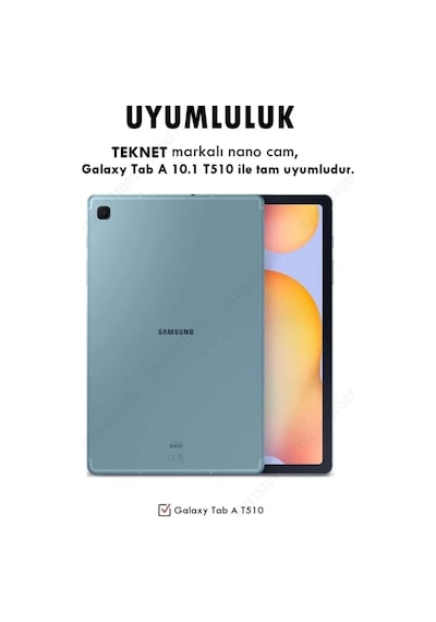 Samsung Galaxy Tab A 10.1 T510 2019 Uyumlu Nano Kırılmaz Ekran Koruyucu Şeffaf Cam Koruyucu Kılıf