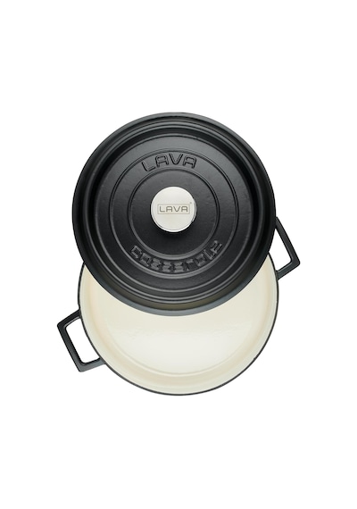 Lava Döküm Çok Amaçlı Yayvan Tencere Döküm Demir Yekpare Kulplu Edition Serisi Çap Ø 28cm Mavi - Siyah