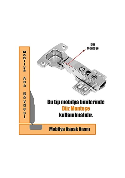 Çift Frenli Dolap Kapak Menteşesi Pistonlu Düz Tas Menteşe Diğer