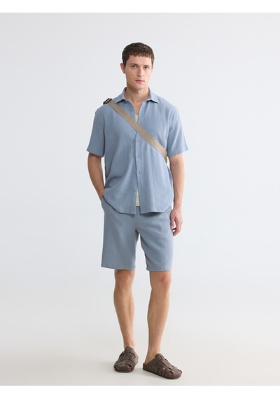 Lcw Vision İndigo Regular Fit Erkek Dokulu Gömlek Lcw Vision İndigo Regular Fit Erkek Dokulu Gömlek