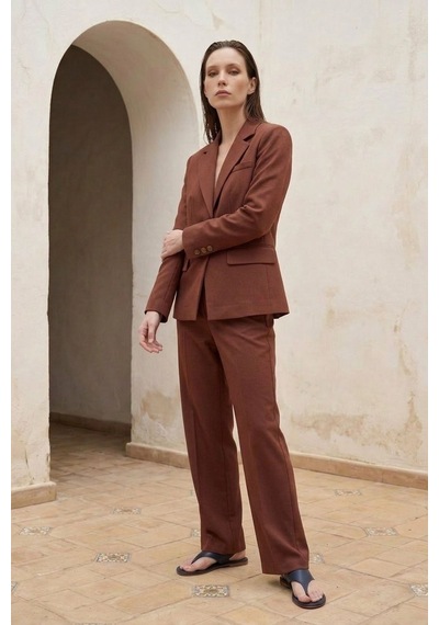 Hiccup My Fashıon Kadın Blazer Ceket Kestane Kahvesi