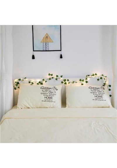 Cajuart Dekoratif Büyük Yapraklı 2 Metre Sarmaşık Çiçek Led Işık