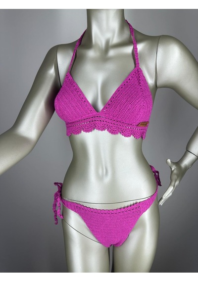 İvita Açık Mor Dantel Detaylı Çok Tarz El Yapımı Tığ Örgüsü Bikini