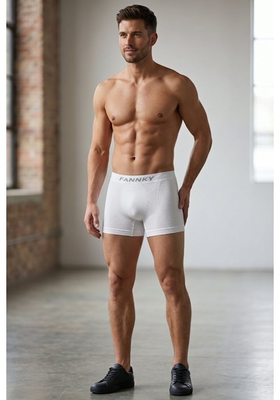 Fit Women Erkek Trend Nefes Alan Relaxed Beyaz Boxer