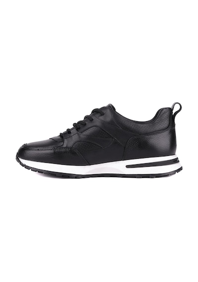 Shoetyle - Siyah Hakiki Deri Bağcıklı Erkek Sneaker 115-k511-1329 Siyah