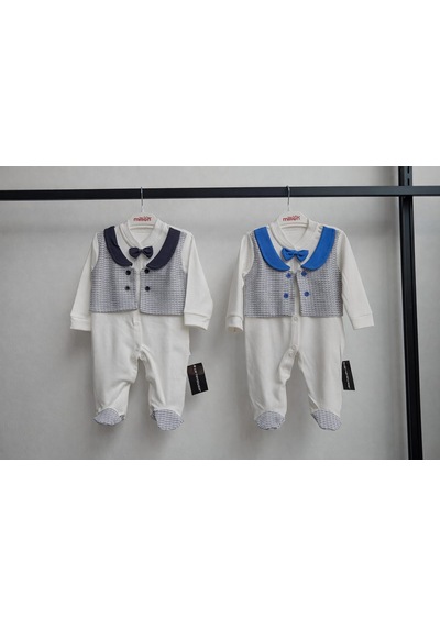 Million Babies Papyonlu Yelekli Tulum Lacivert
