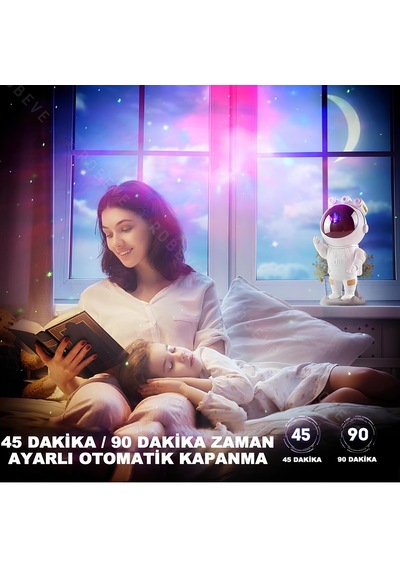 Castu Msz-003 Astronot Gece Lambası Astronot Projektör Gece Lambası Uzaktan Kumandalı Çok Renkli Nebula Gece Lambası Yıldızlı Gece Lambası Zamanlayıcılı Gece Projektörü Diğer