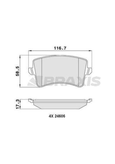 Braxis Aa0058 Fren Balatası Arka A4 08-15 A5 07-q5 10-17 Q5 09-11 8k0698451a