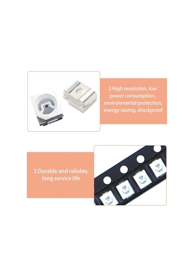 10 Adet Beyaz 3528 Smd Led Çip - 1210 Kılıf Araç Gösterge Paneli Ve Elektronik Devre Ledi