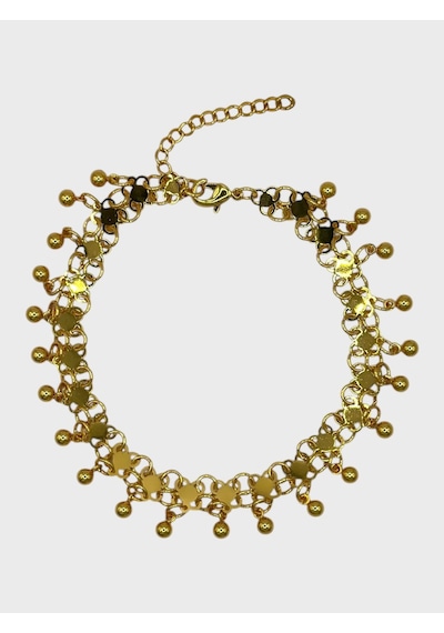 Arnes Jewelry Çelik 22 Ayar Altın Kaplama Küçük Boy Kişnişli Bileklik Ar616nes Ar643nes Gold