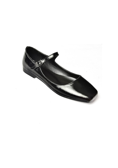 Fox Shoes S726252508 Siyah Rugan Kadın Babet Siyah