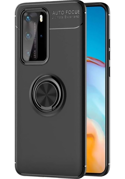 Huawei P40 Pro Kılıf Yüzüklü Tam Korumalı Silikon Kapak