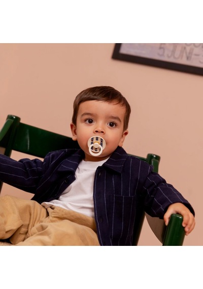 Bibs Studio Colour Block Kauçuk Emzik 6-12 Ay Steel Blue Çok Renkli