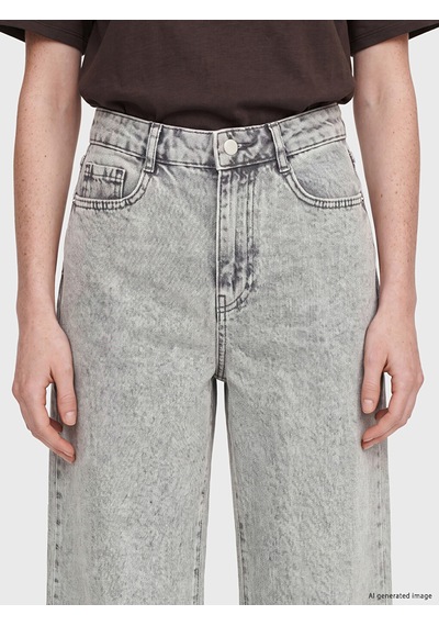 Lcw Comfort Gri Wideleg Kadın Jean Pantolon