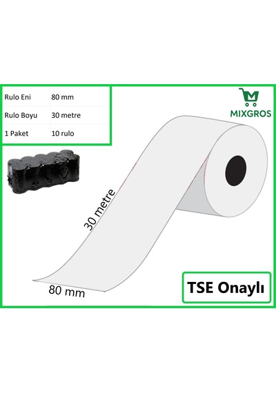 80x30 Metre Termal Yazarkasa Ve Adisyon Rulosu 10 Adet