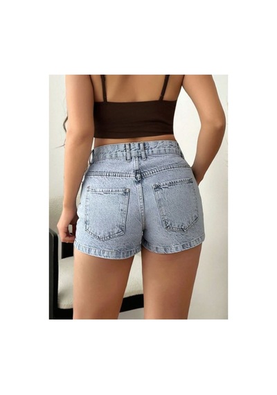 Kene Jeans Buz Kar Mini Kot Şort Buz Kar