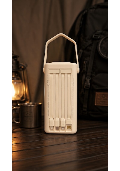 Powerway 30.000 Mah Pd 22.5w Dahili Kablolu Led Fenerli Powerbank Pd30 Beyaz
