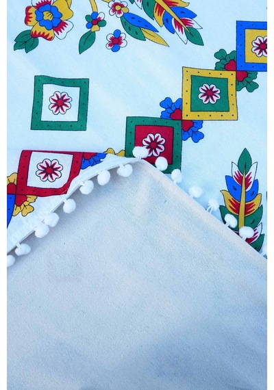Etnik Desenli Masa Örtüsü Beyaz - 674211268 Beyaz
