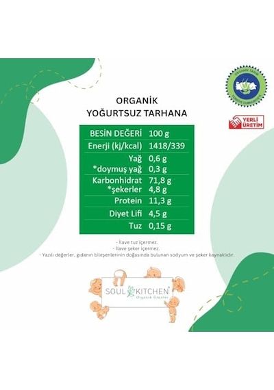 Organik Yoğurtsuz Tarhana 250gr Vegan İlave Tuzsuz