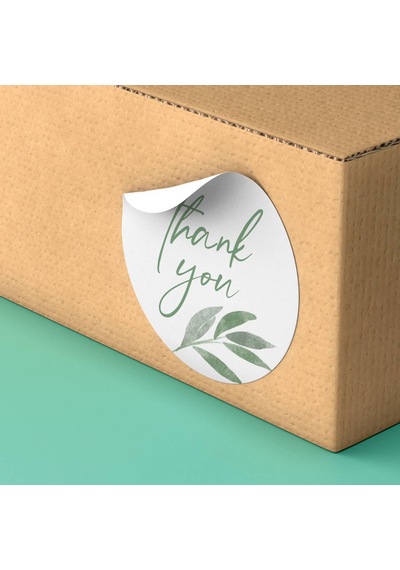 90 Adet Thank You Teşekkür Ederiz Sticker 3x3 Cm - Yeşil Yaprak Botanik Desenli Paketleme Kutu Zarf Etiketi - 3x3 Cm - St2002 Çok Renkli