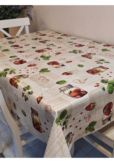 Elyaflı Pvc Muşamba - Desenli Silinebilir Masa Örtüsü Gri Fnt1231 Bej