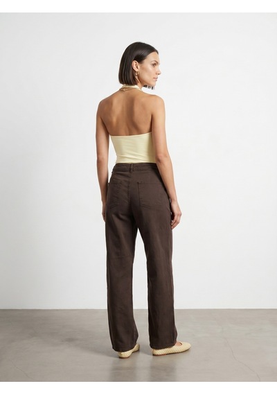 Dilvin 72319 Pileli Dökümlü Kumaş Pantolon-kahve