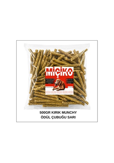 Köpekler İçin Kırık Munchy Ödül Çubuğu 500gr Sarı
