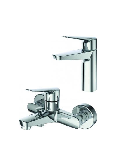 Creavit Bevel Lavabo Ve Banyo Batarya Seti Krom