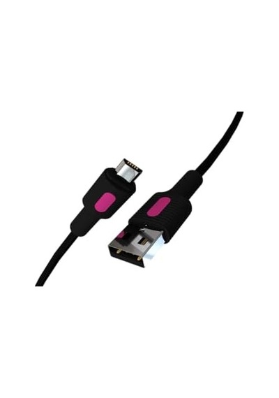 Micro Usb Hızlı Şarj Kablosu Siyah + Fuşya/siyah Uç 120 Cm