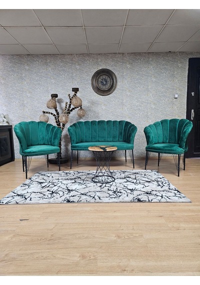 Zafir Siyah Boyalı Tel Ayak Papatya Çay Seti Koltuk Takımı , Balkon, Salon, Ofis, Cafe Koltuk Takımı Yeşil Zafir Siyah Boyalı Tel Ayak Papatya Çay Seti Koltuk Takımı , Balkon, Salon, Ofis, Cafe Koltuk Takımı Yeşil